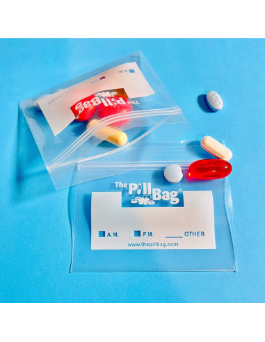 100 Bolsas Reutilizables ThePillBag para Pastillas y Viajes