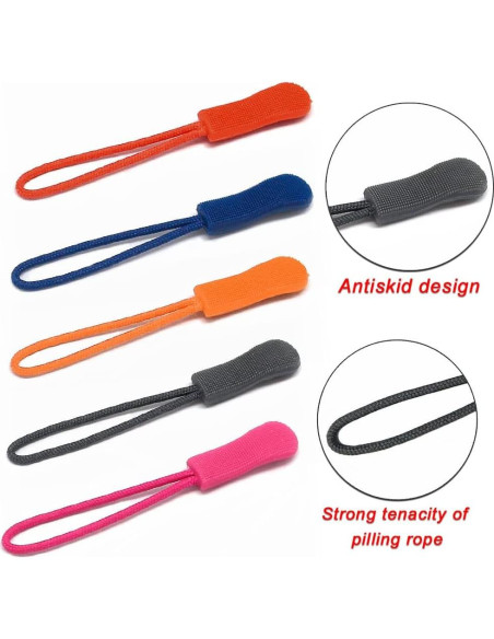 60 Tiradores de Cremallera Fbshicung en 12 Colores Nylon 6.5cm
