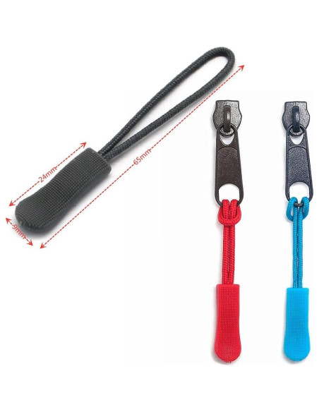 60 Tiradores de Cremallera Fbshicung en 12 Colores Nylon 6.5cm