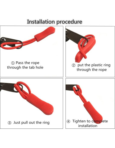 60 Tiradores de Cremallera Fbshicung en 12 Colores Nylon 6.5cm