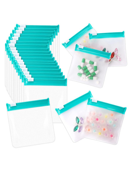 24 Bolsas de Pastillas Reutilizables Sliverdew Azul 7.5x7.5cm
