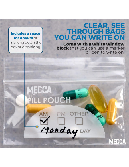 Bolsas de Pouch para Pastillas MEDca - 100 Unidades 10.16x6.99cm