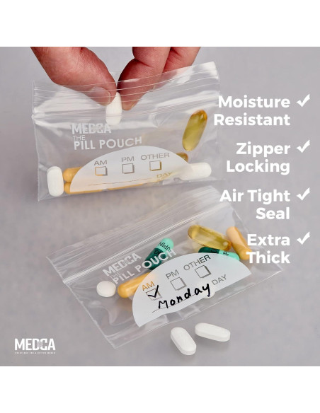 Bolsas de Pouch para Pastillas MEDca - 100 Unidades 10.16x6.99cm