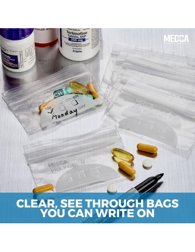 Bolsas de Pouch para Pastillas MEDca - 100 Unidades 10.16x6.99cm
