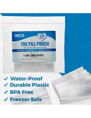 Bolsas de Pouch para Pastillas MEDca - 100 Unidades 10.16x6.99cm
