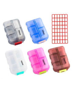 Estuche organizador de pastillas YEEHO 10 compartimentos 5 colores