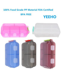 Estuche organizador de pastillas YEEHO 10 compartimentos 5 colores 2