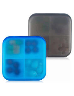 Organizador de Pastillas Portátil Meacolia 2 Piezas 4 Compartimentos