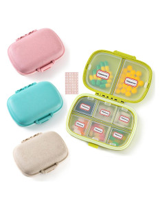 Organizadores de Pastillas Qeedy - 4 Pcs, 8 Compartimentos