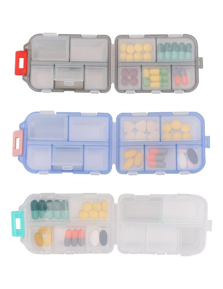 Estuche organizador de pastillas YEEHO 10 compartimentos Estuche organizador de pastillas YEEHO 10 compartimentos