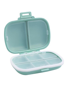 Organizador de Pastillas de Viaje MEACOLIA Verde 8 Compartimentos