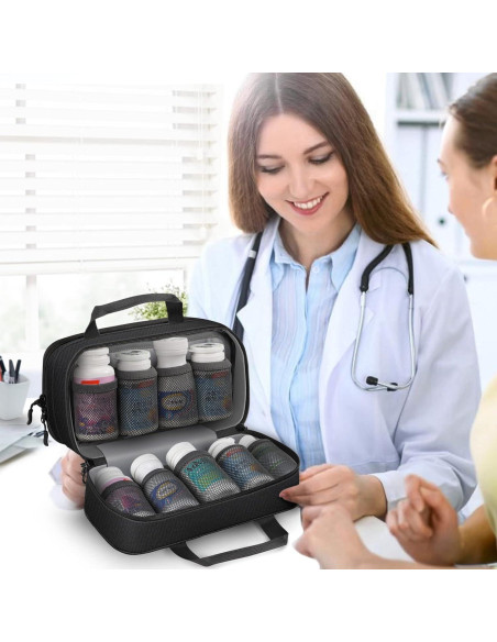 Organizador de Medicamentos SITHON Bolsa de Almacenamiento Negro