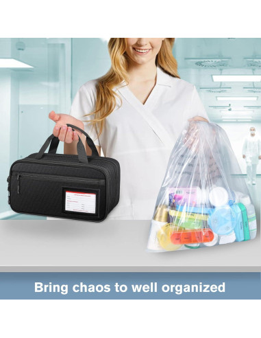 Organizador de Medicamentos SITHON Bolsa de Almacenamiento Negro