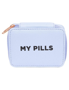 Funda de Pastillas Miamica con Cremallera 8 Compartimentos Púrpura