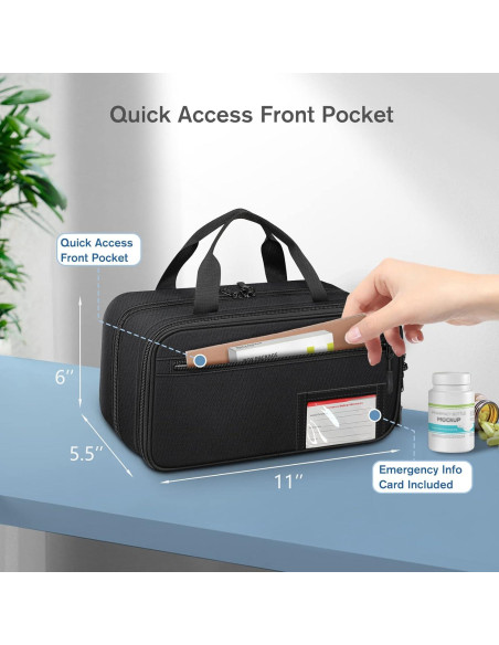 Organizador de Medicamentos SITHON Bolsa de Almacenamiento Negro