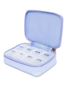 Funda de Pastillas Miamica con Cremallera 8 Compartimentos Púrpura 2