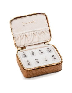 Organizador Semanal de Pastillas Four Corners Co - Cuero Vegano Marrón