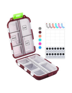 Organizador de Pastillas M Muchengbao Rojo 10 Compartimentos