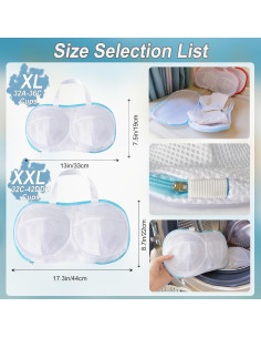 8 Bolsas de Lavado Sujetadores CHPPEY Azul 32A-36C 2