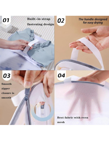 4 Piezas Bolsa de Lavandería para Sujetadores GUOZCARAY