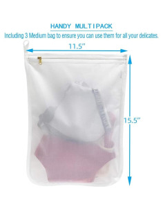 TENRAI 3 Bolsas de Lavandería Delicadas con Cierre YKK 2