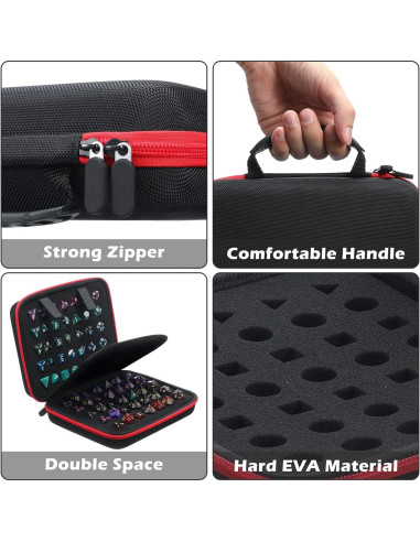 Funda para Dados Aoriher con Bandeja Extraíble Rojo