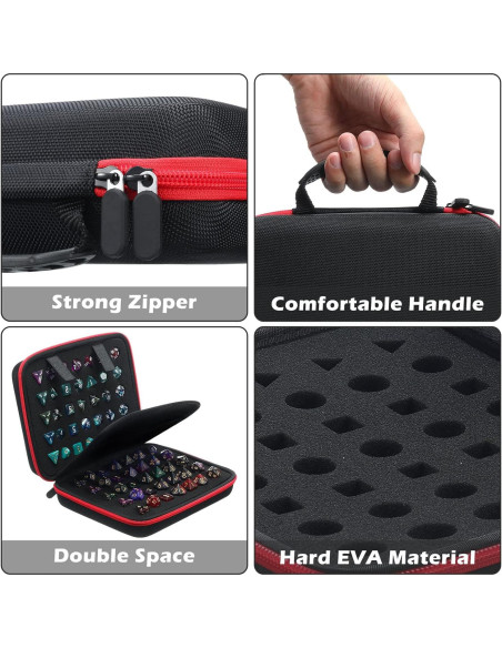 Funda para Dados Aoriher con Bandeja Extraíble Rojo
