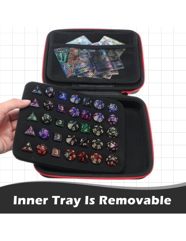 Funda para Dados Aoriher con Bandeja Extraíble Rojo