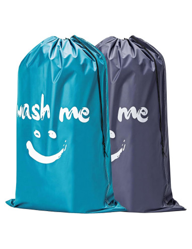 Bolsa de Ropa Sucia HOMEST XL 71x102 cm 2 Piezas Gris/Azul