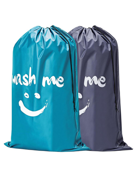 Bolsa de Ropa Sucia HOMEST XL 71x102 cm 2 Piezas Gris/Azul