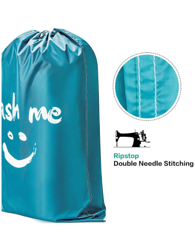 Bolsa de Ropa Sucia HOMEST XL 71x102 cm 2 Piezas Gris/Azul