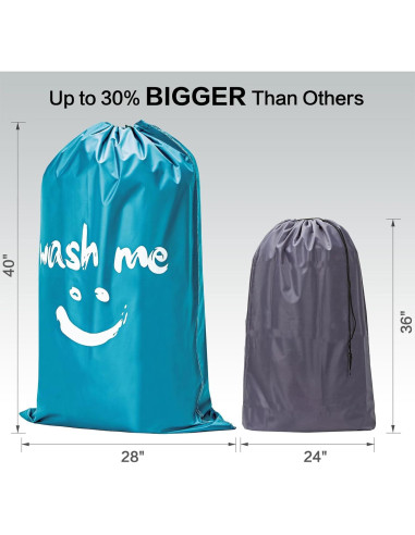 Bolsa de Ropa Sucia HOMEST XL 71x102 cm 2 Piezas Gris/Azul