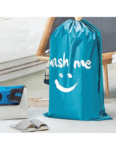 Bolsa de Ropa Sucia HOMEST XL 71x102 cm 2 Piezas Gris/Azul