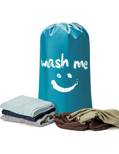 Bolsa de Ropa Sucia HOMEST XL 71x102 cm 2 Piezas Gris/Azul