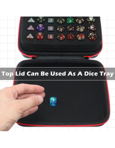 Funda para Dados Aoriher con Bandeja Extraíble Rojo
