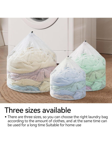 3 Bolsas de Lavado de Malla Nufiwra 30x40cm 40x50cm 50x60cm