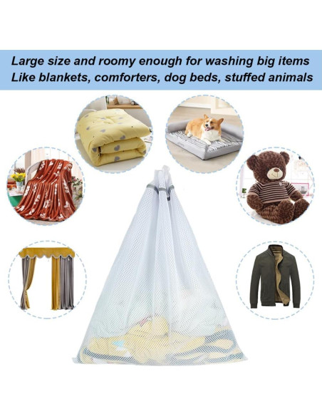 Bolsa de Lavandería de Malla Extra Grande Vivifying - 2 Piezas (68.5 x 88.9 cm) Bolsa de Lavandería de Malla Extra Grande Vivifying - 2 Piezas (68.5 x 88.9 cm)