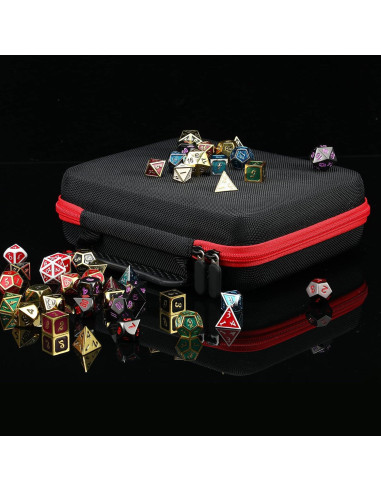 Funda para Dados Aoriher con Bandeja Extraíble Rojo