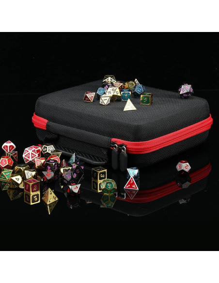 Funda para Dados Aoriher con Bandeja Extraíble Rojo