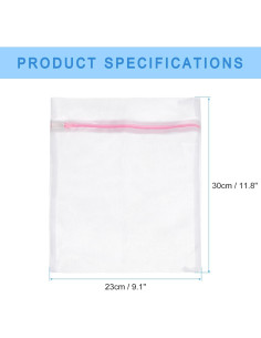 Bolsas de Lavandería de Malla uxcell 5Pcs 23x30cm Rosa 2