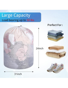 Bolsa de Lavado de Malla EZ COZY 61x79 cm - 2 Paquetes 2