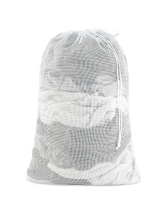 Bolsa de lavandería de malla Whitmor - Blanca 61x91 cm