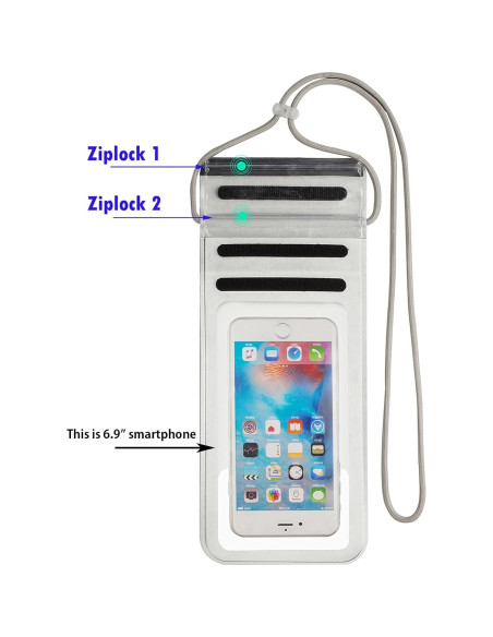 Funda impermeable Baitoo para smartphone hasta 17.5 cm Plata Funda impermeable Baitoo para smartphone hasta 17.5 cm Plata