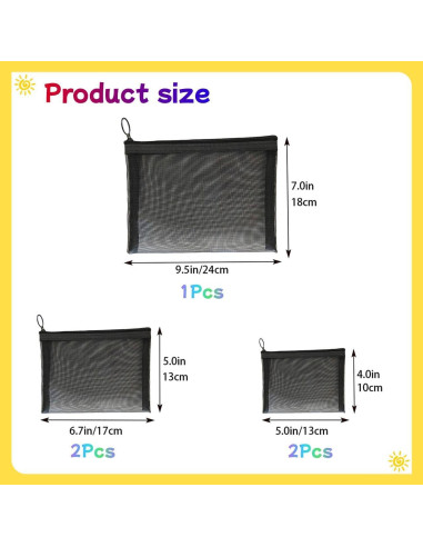 Paquete de 5 bolsas organizadoras de malla ZSlactp para viaje