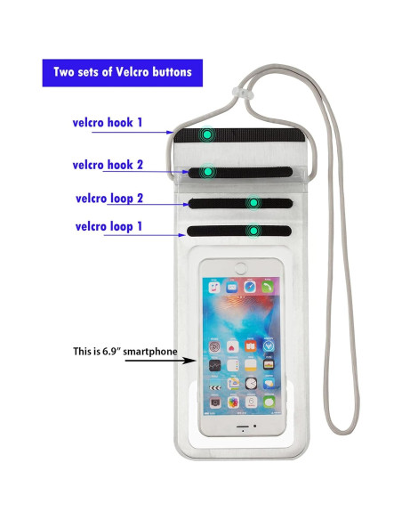 Funda impermeable Baitoo para smartphone hasta 17.5 cm Plata Funda impermeable Baitoo para smartphone hasta 17.5 cm Plata