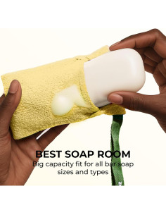 Bolsa de Jabón Exfoliante ZOMCHI Amarilla y Rosa - 2 Piezas 2