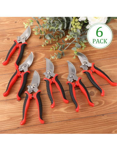 6 Tijeras de Jardín Bypass Kigeli 19 cm Acero Inoxidable