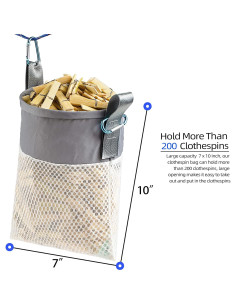 Bolsa de Pinzas de Ropa MinYee con Cierre de Cordón 17.78x25.4cm 2