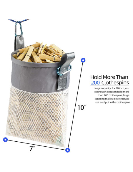 Bolsa de Pinzas de Ropa MinYee con Cierre de Cordón 17.78x25.4cm