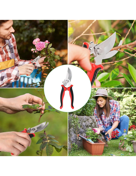 6 Tijeras de Jardín Bypass Kigeli 19 cm Acero Inoxidable